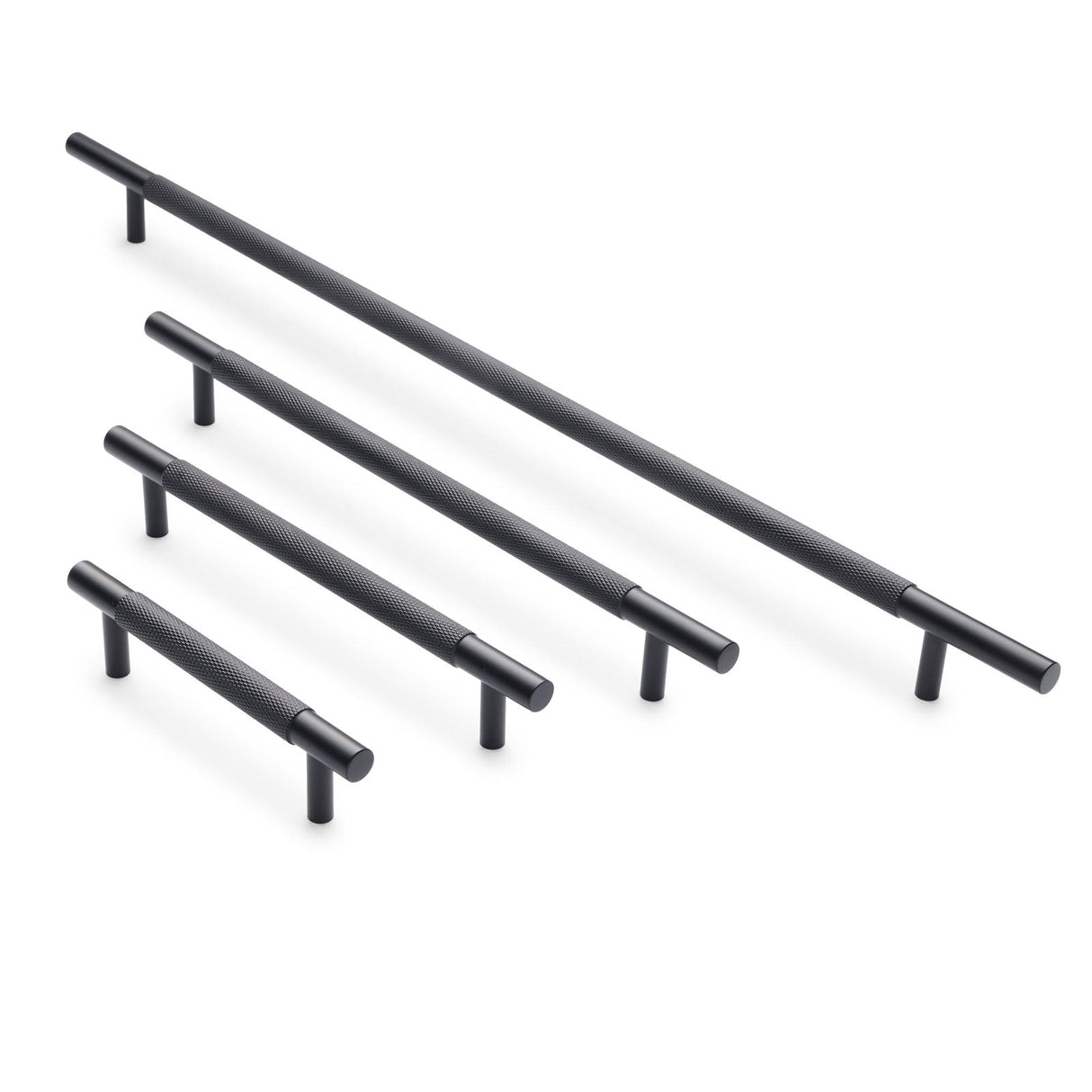 Matte Black Knurled Drawer Pull - Charmian