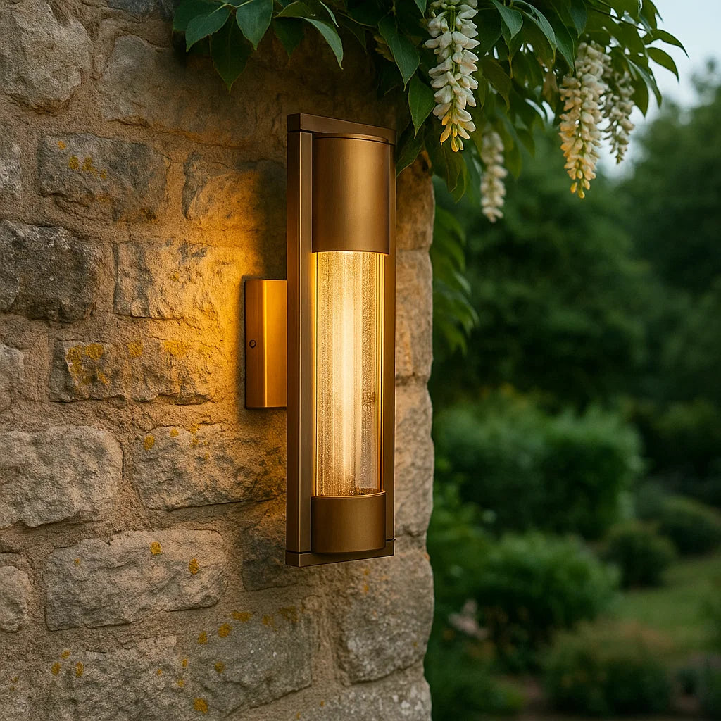 Marburg Exterior Wall Light Aged Brass IP44