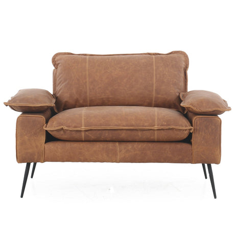Marina Cognac Leather Sofa  - 1 Seat - 1.23m
