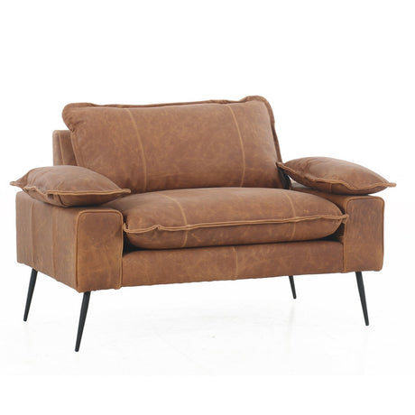 Marina Cognac Leather Sofa  - 1 Seat - 1.23m
