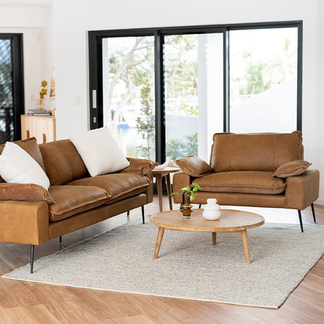 Marina Cognac Leather Sofa  - 1 Seat - 1.23m