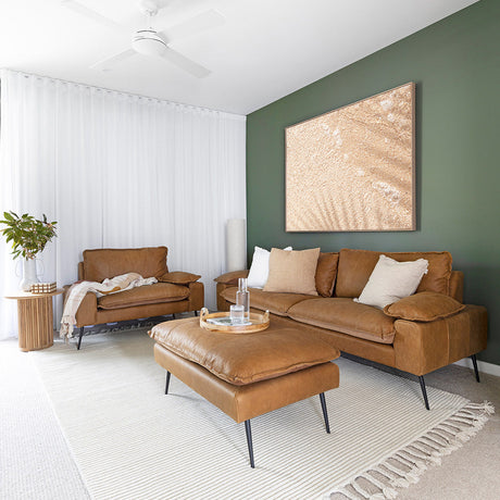 Marina Cognac Leather Sofa  - 1 Seat - 1.23m