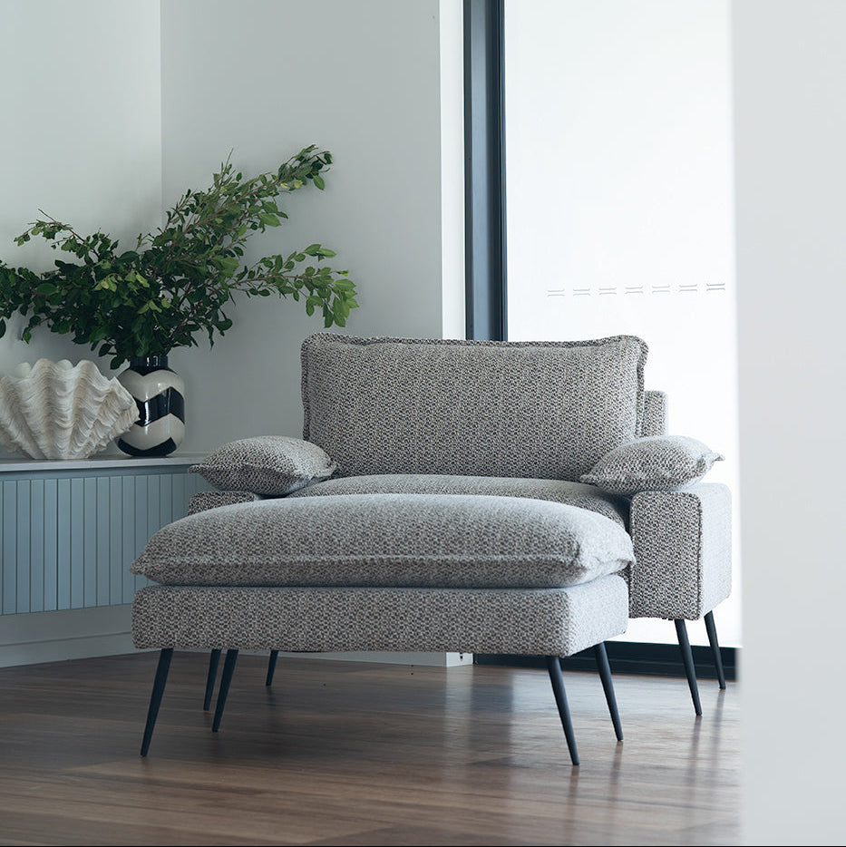 Marina Timber Footstool – Mottled Taupe 1.1m