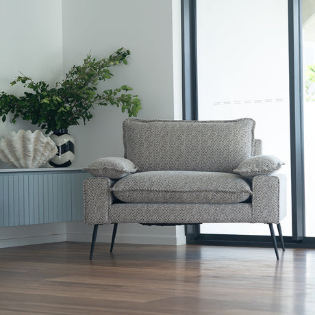 Marina Timber Sofa  - 1 Seat - Taupe