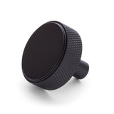 Manovella Matte Black Round Knurled Cabinet Knob - Octavia