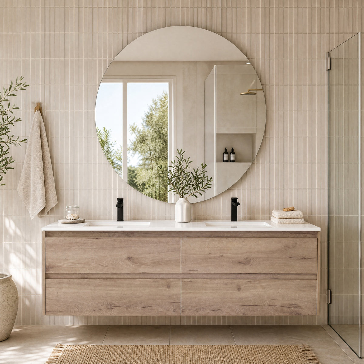 Max MDF Wall Hung Vanity Max Oak
