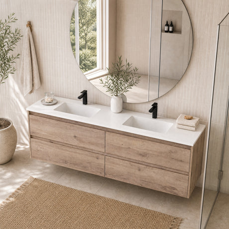 Max MDF Wall Hung Vanity Max Oak