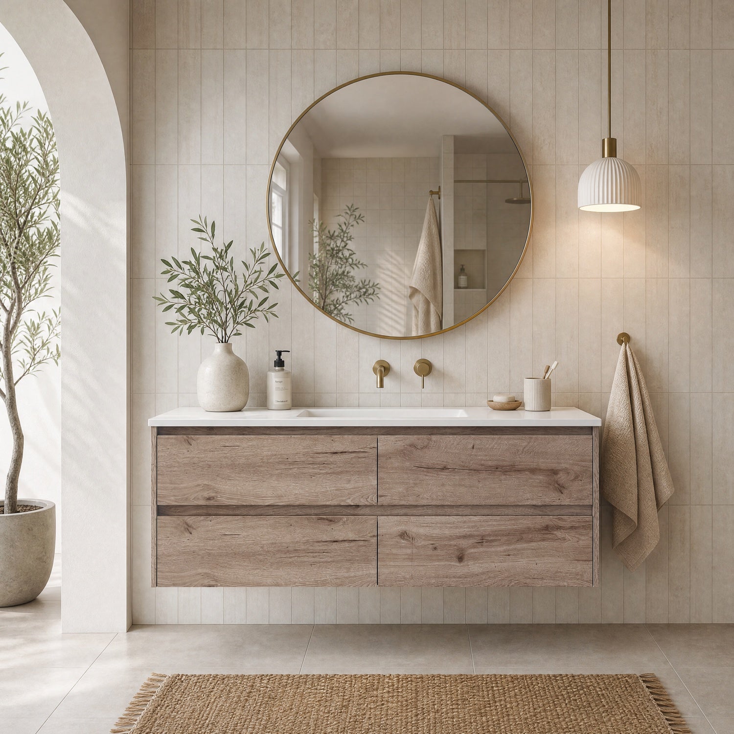 Max MDF Wall Hung Vanity Max Oak