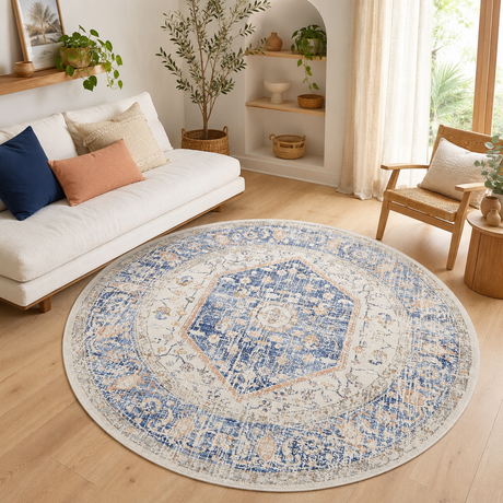 Mayfair Lorissa Blue Round Rug