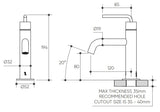 Meira Basin Mixer Lead Free drawing