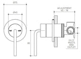 Meira Shower/Wall Mixer Lead Free drawing