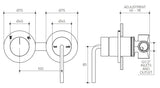 Meira Shower/Wall Mixer with Diverter Lead Free drawing