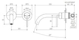 Meira Wall Basin/Bath Mixer Set 220 Curved Spout Lead Free drawing