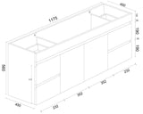 Mercio Bianca PVC Wall Hung Vanity Matte White (All Sizes) 1200 drawing 