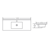 Mercio Ceramic Top 1200 Single Bowl