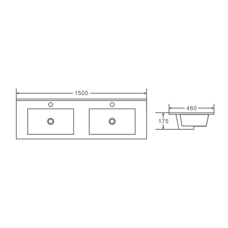 Mercio Ceramic Top 1500 Double Bowl