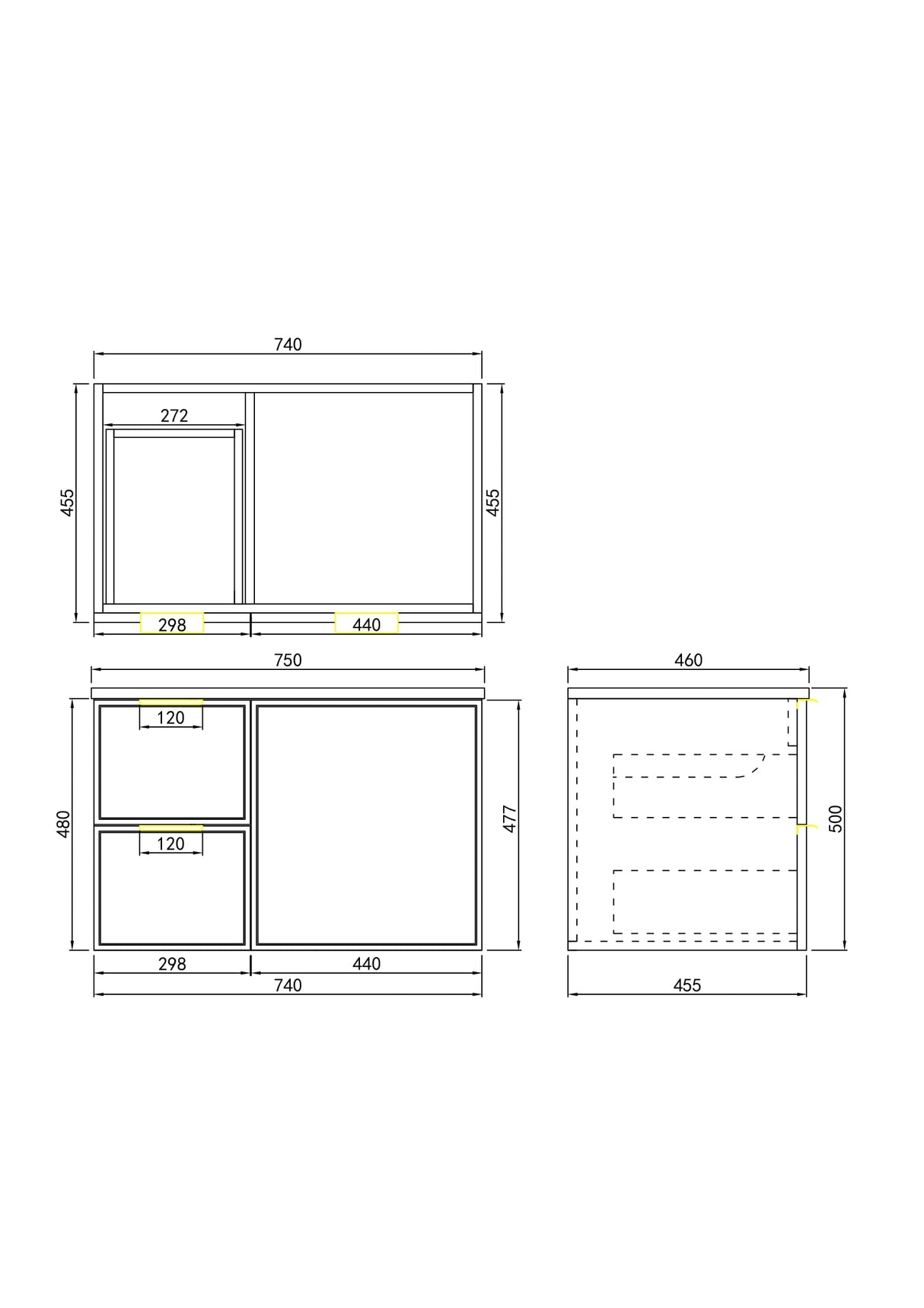 Miami Wall Hung PVC Cabinet 750mm (Olive Green)