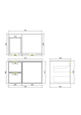 Miami Wall Hung PVC Cabinet 750mm (Matte Black)