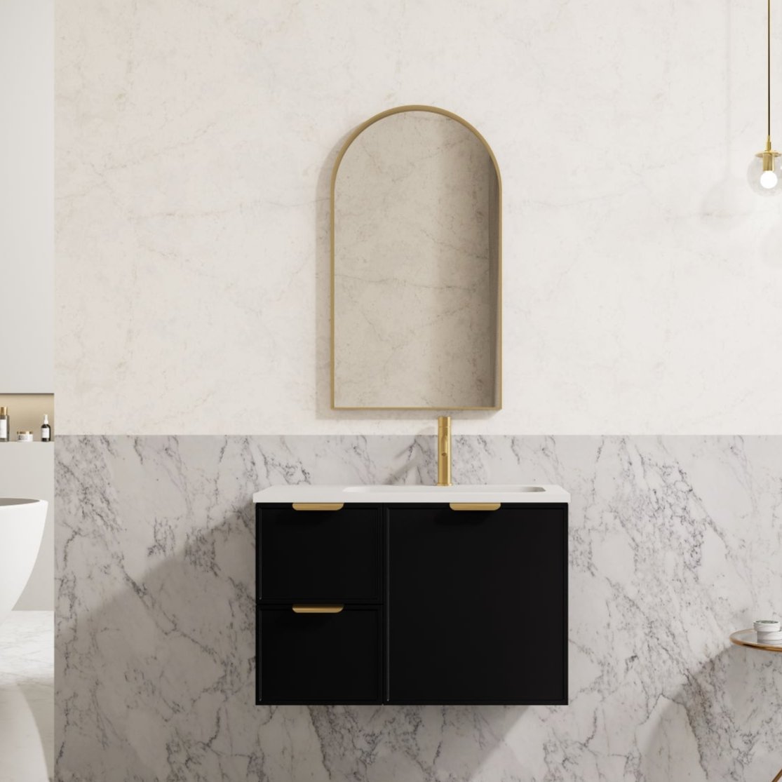 Miami Wall Hung PVC Cabinet 750mm (Matte Black)