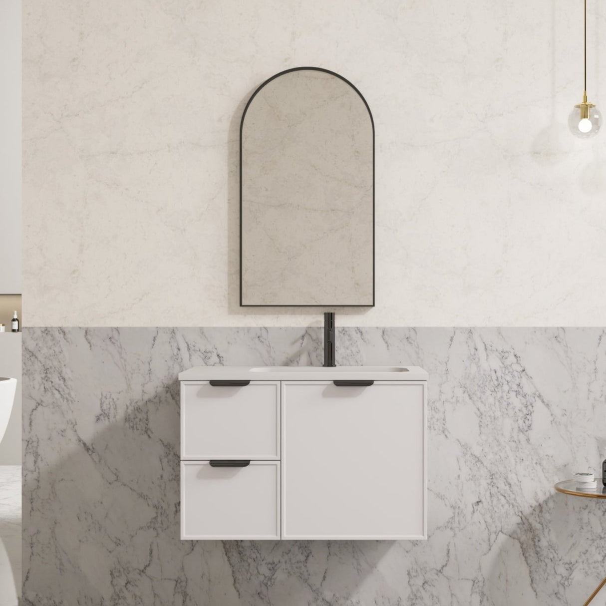 Miami Wall Hung PVC Cabinet 750mm (Matte White)