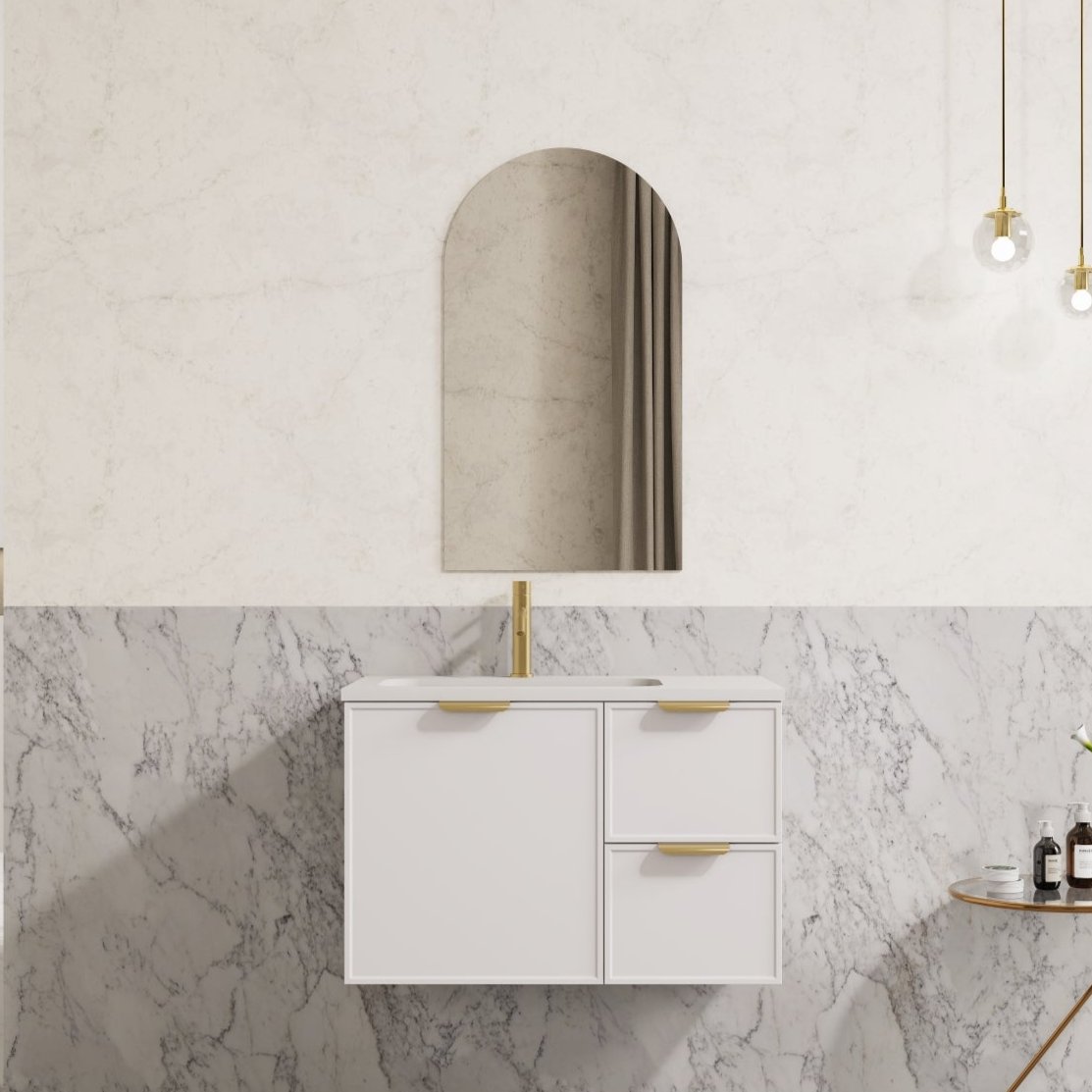 Miami Wall Hung PVC Cabinet 750mm (Matte White)
