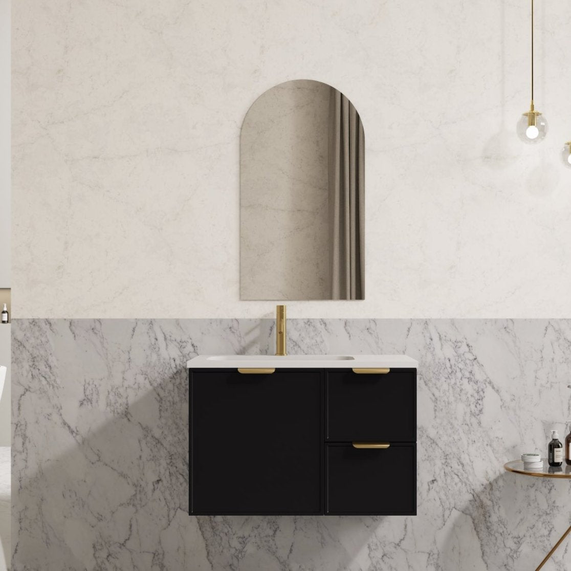 Miami Wall Hung PVC Cabinet 750mm (Matte Black)