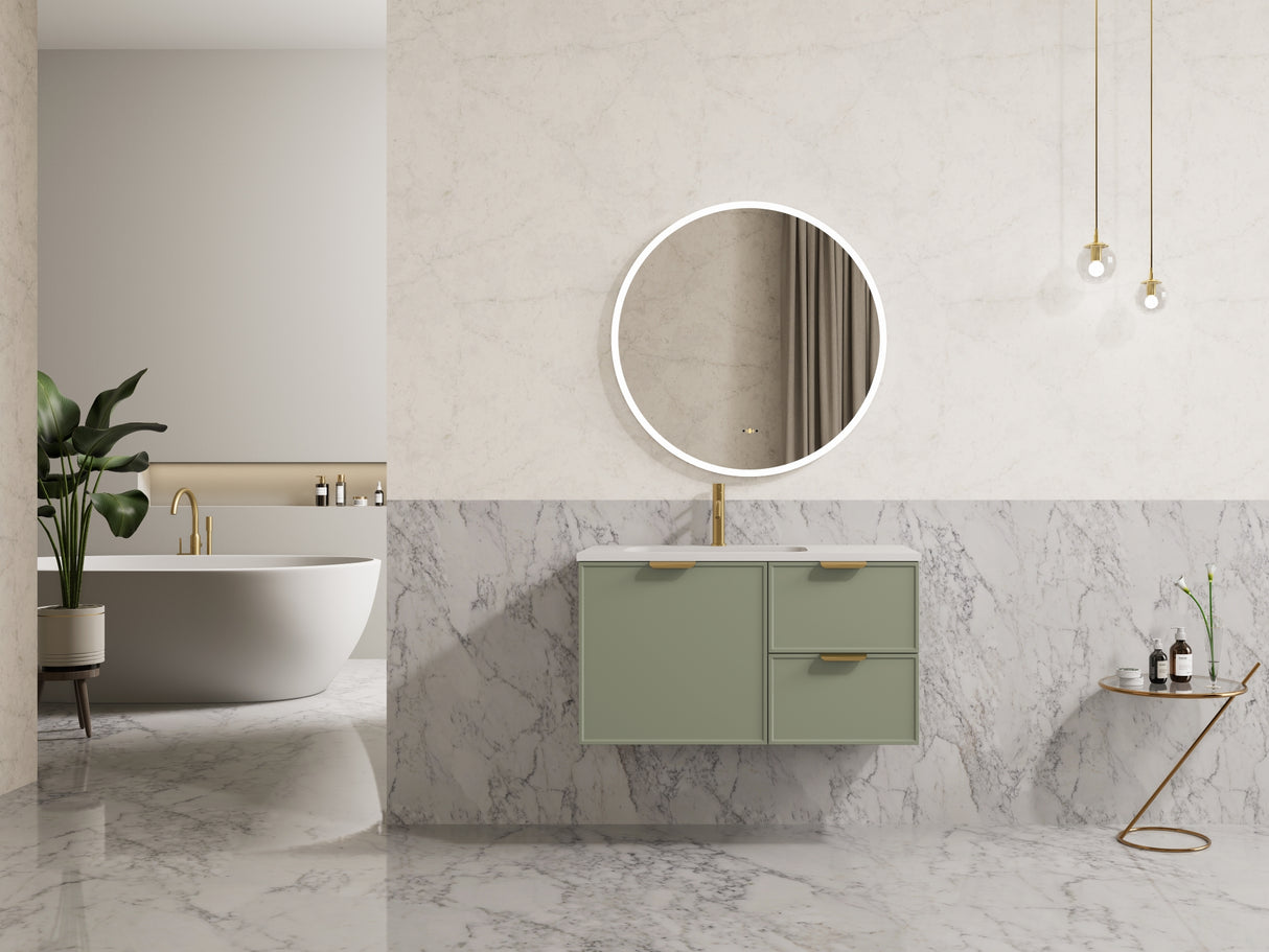 Miami Wall Hung PVC Cabinet 900mm (Olive Green)