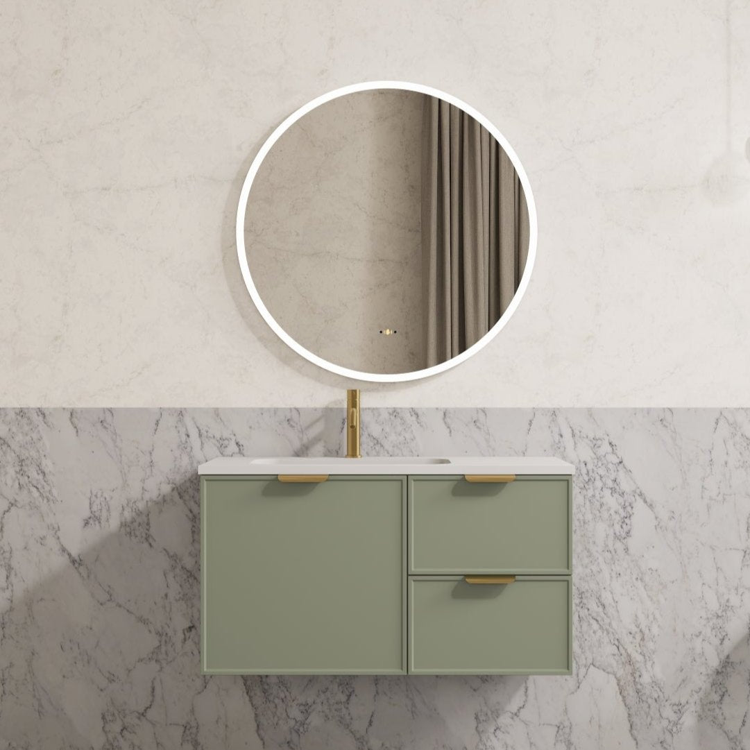 Miami Wall Hung PVC Cabinet 900mm (Olive Green)