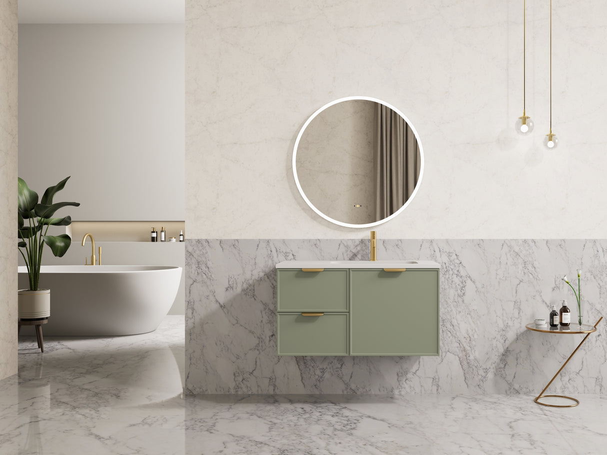 Miami Wall Hung PVC Cabinet 900mm (Olive Green)