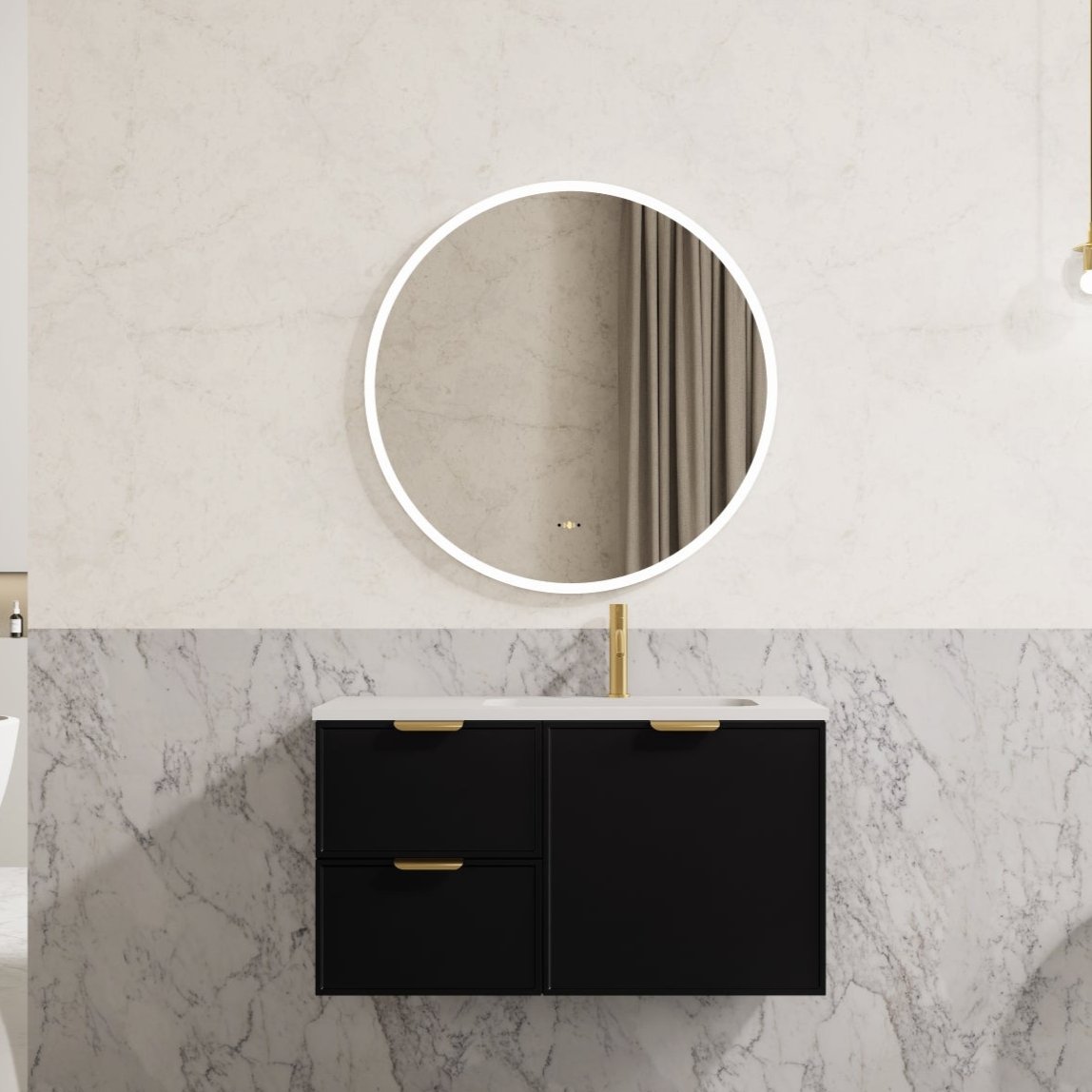 Miami Wall Hung PVC Cabinet 900mm (Matte Black)