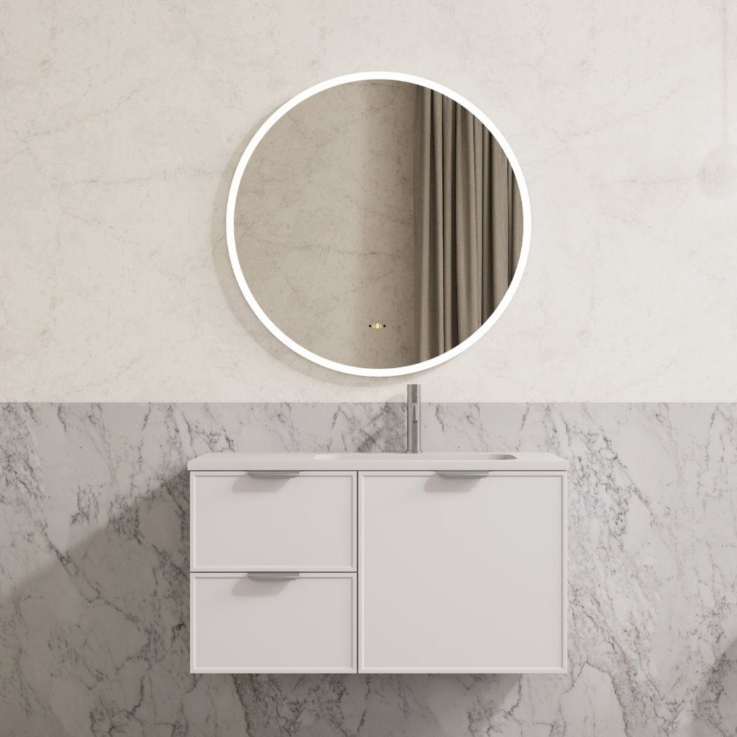Miami Wall Hung PVC Cabinet 900mm (Matte White)