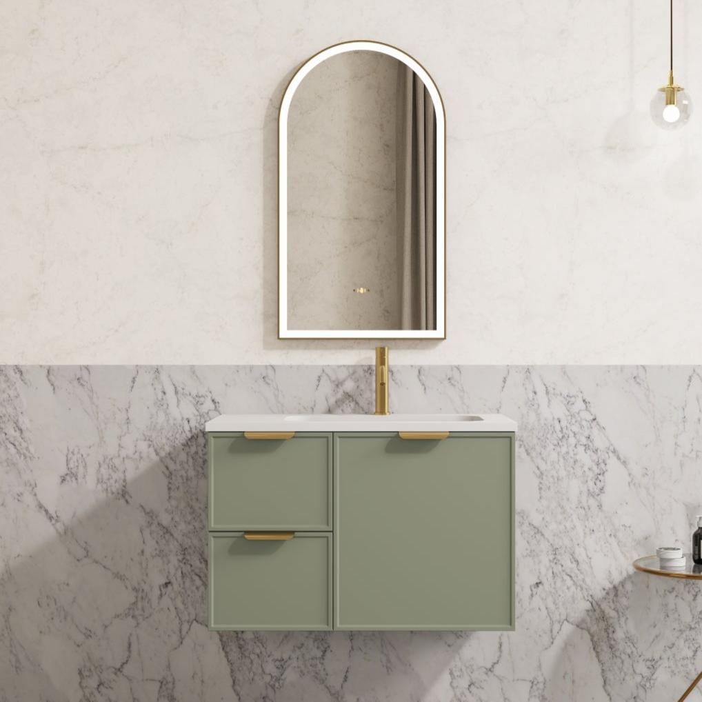 Miami Wall Hung PVC Cabinet 750mm (Olive Green)