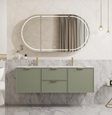 Miami Wall Hung PVC Cabinet 1500mm (Single/Double Bowl) (Olive Green)