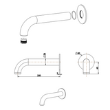 Mica Curved - 160/220/250mm - Bath Spout