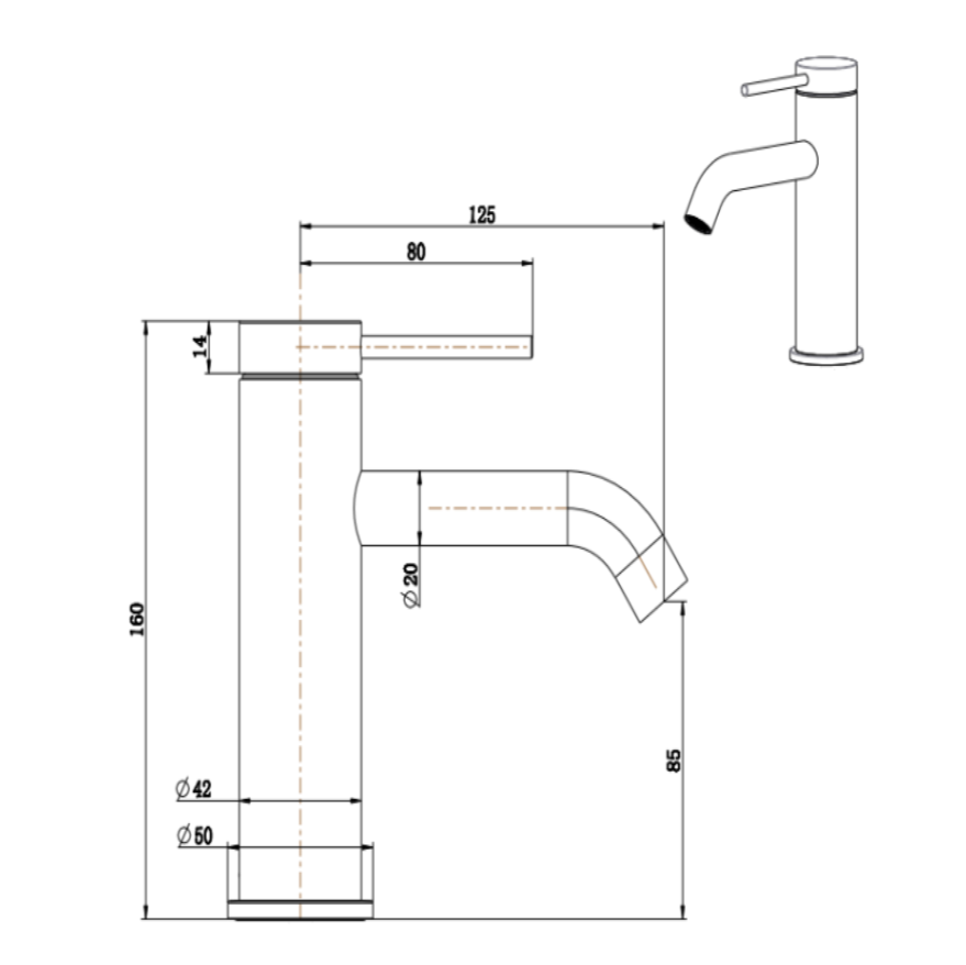 Mica Curved Spout Basin Mixer
