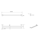 Mica Double Towel Rail-600mm/800mm