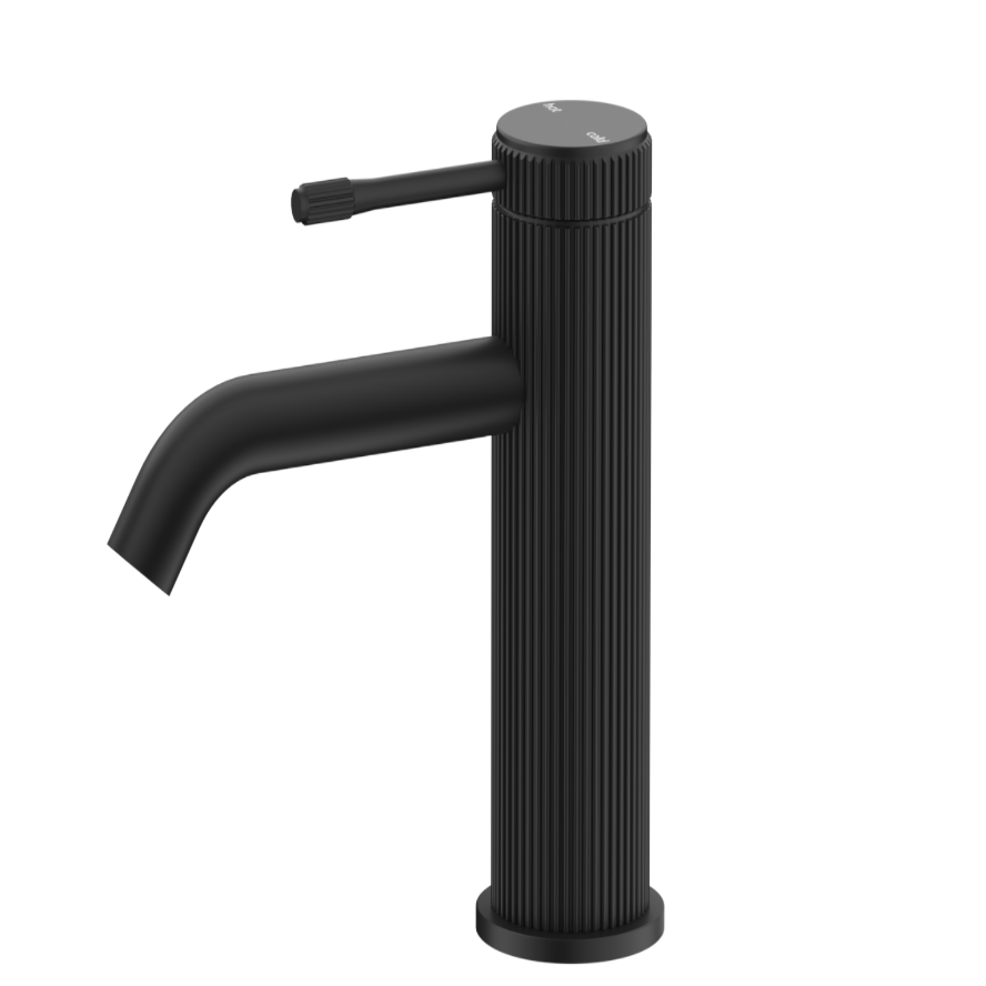 Mica Fluted Curved Spout Basin Mixer