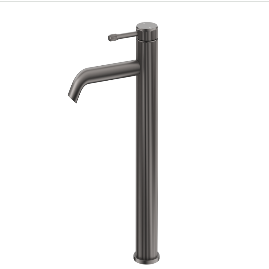 Mica Fluted Curved Spout Tall Basin Mixer