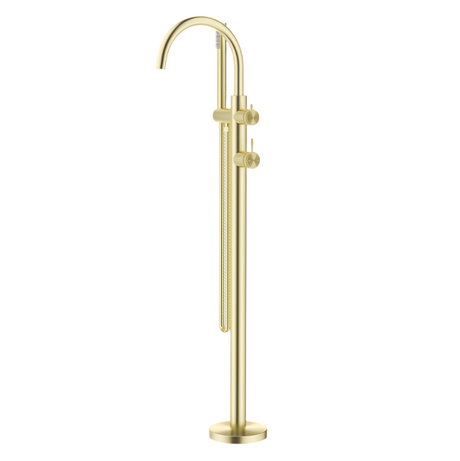 Mica Fluted Freestanding Mixer with Hand Shower - Bath Spout