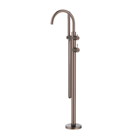 Mica Fluted Freestanding Mixer with Hand Shower - Bath Spout