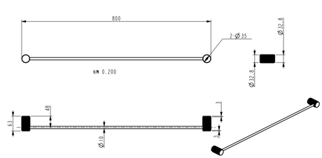 Mica Fluted Single Towel Rail-800mm