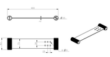 Mica Fluted Stainless Shelf – 400mm