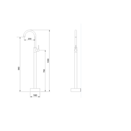 Mica Freestanding Mixer - Bath Spout