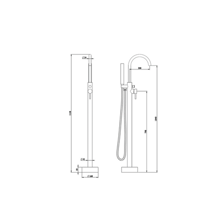 Mica Freestanding Mixer with Hand Shower - Bath Spout