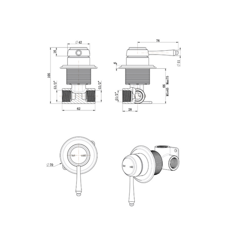 Mica Heritage Shower Mixer – TRIM KIT ONLY