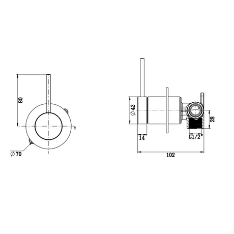 Mica Shower Mixer – Reverse – TRIM KIT ONLY