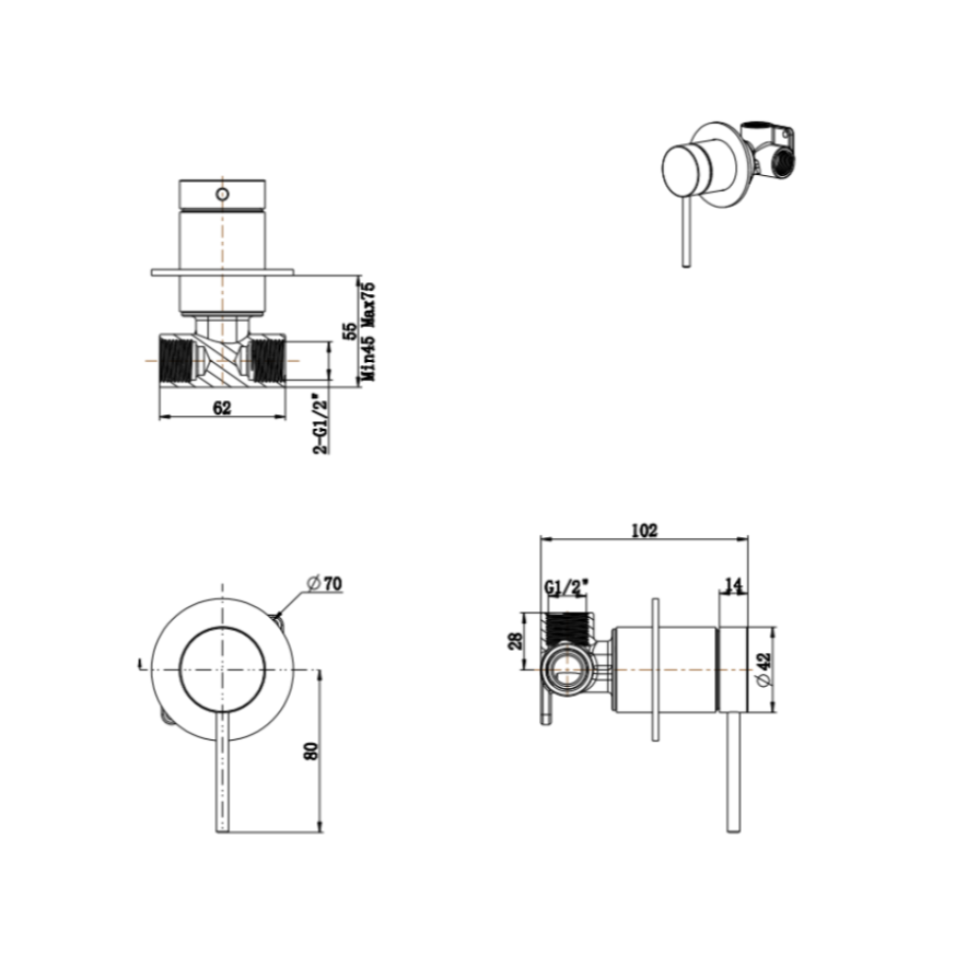 Mica Shower Mixer – TRIM KIT ONLY