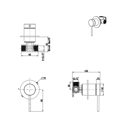 Mica Shower Mixer – TRIM KIT ONLY
