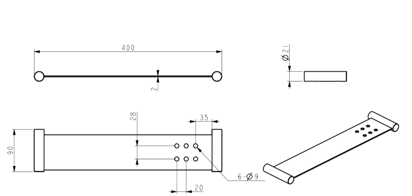 Mica Stainless Shelf – 400mm