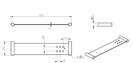 Mica Stainless Shelf – 400mm
